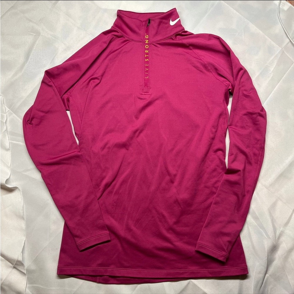 Nike Dri-Fit pink fitted quarter-zip running top size XL